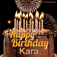 Chocolate Happy Birthday Cake for Kara (GIF)