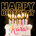 Kara - Animated Happy Birthday Cake GIF Image for WhatsApp