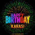 New Bursting with Colors Happy Birthday Karas GIF and Video with Music