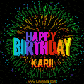 New Bursting with Colors Happy Birthday Kari GIF and Video with Music