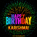 New Bursting with Colors Happy Birthday Karishma GIF and Video with Music