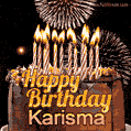 Chocolate Happy Birthday Cake for Karisma (GIF)