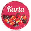 Happy Birthday Cake with Name Karla - Free Download