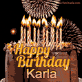 Chocolate Happy Birthday Cake for Karla (GIF)