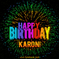 New Bursting with Colors Happy Birthday Karon GIF and Video with Music