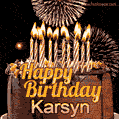 Chocolate Happy Birthday Cake for Karsyn (GIF)