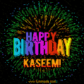 New Bursting with Colors Happy Birthday Kaseem GIF and Video with Music