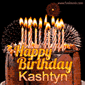 Chocolate Happy Birthday Cake for Kashtyn (GIF)