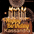 Chocolate Happy Birthday Cake for Kassandra (GIF)