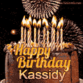 Chocolate Happy Birthday Cake for Kassidy (GIF)