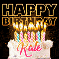 Kate - Animated Happy Birthday Cake GIF Image for WhatsApp