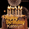 Chocolate Happy Birthday Cake for Katelyn (GIF)