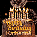Chocolate Happy Birthday Cake for Katherine (GIF)