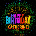 New Bursting with Colors Happy Birthday Katherine GIF and Video with Music