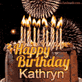 Chocolate Happy Birthday Cake for Kathryn (GIF)
