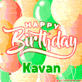 Happy Birthday Image for Kavan. Colorful Birthday Balloons GIF Animation.