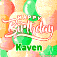 Happy Birthday Image for Kaven. Colorful Birthday Balloons GIF Animation.