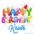 Happy Birthday Kavir - Creative Personalized GIF With Name
