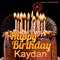 Chocolate Happy Birthday Cake for Kaydan (GIF)