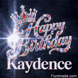 Elegant silver crown with ruby and sapphire gemstones on top of diamond cursive text, custom-designed for Kaydence.