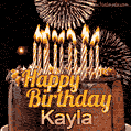 Chocolate Happy Birthday Cake for Kayla (GIF)