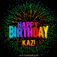New Bursting with Colors Happy Birthday Kaz GIF and Video with Music
