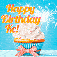 Happy Birthday, Kc! Elegant cupcake with a sparkler.