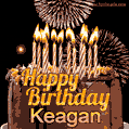 Chocolate Happy Birthday Cake for Keagan (GIF)