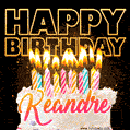 Keandre - Animated Happy Birthday Cake GIF for WhatsApp