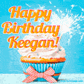 Happy Birthday, Keegan! Elegant cupcake with a sparkler.