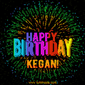 New Bursting with Colors Happy Birthday Kegan GIF and Video with Music