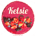 Happy Birthday Cake with Name Kelsie - Free Download