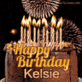 Chocolate Happy Birthday Cake for Kelsie (GIF)