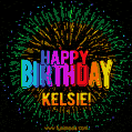 New Bursting with Colors Happy Birthday Kelsie GIF and Video with Music