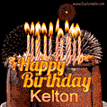 Chocolate Happy Birthday Cake for Kelton (GIF)