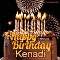 Chocolate Happy Birthday Cake for Kenadi (GIF)