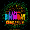 New Bursting with Colors Happy Birthday Kendarius GIF and Video with Music