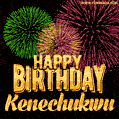 Wishing You A Happy Birthday, Kenechukwu! Best fireworks GIF animated greeting card.