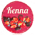 Happy Birthday Cake with Name Kenna - Free Download