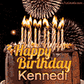 Chocolate Happy Birthday Cake for Kennedi (GIF)