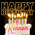 Kennon - Animated Happy Birthday Cake GIF for WhatsApp