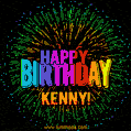 New Bursting with Colors Happy Birthday Kenny GIF and Video with Music