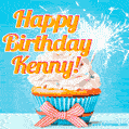 Happy Birthday, Kenny! Elegant cupcake with a sparkler.