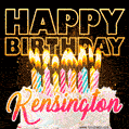 Kensington - Animated Happy Birthday Cake GIF Image for WhatsApp
