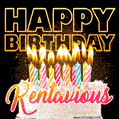 Kentavious - Animated Happy Birthday Cake GIF for WhatsApp