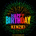 New Bursting with Colors Happy Birthday Kenzie GIF and Video with Music