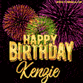 Wishing You A Happy Birthday, Kenzie! Best fireworks GIF animated greeting card.