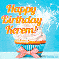 Happy Birthday, Kerem! Elegant cupcake with a sparkler.