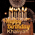 Chocolate Happy Birthday Cake for Khaliyah (GIF)