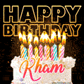 Kham - Animated Happy Birthday Cake GIF for WhatsApp